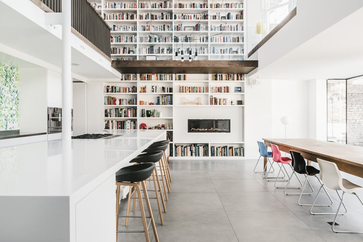 Double height kitchen and dining space