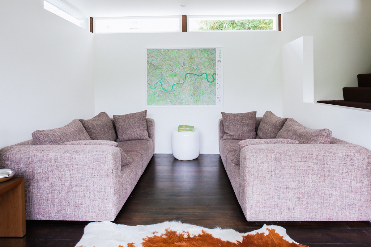 Living room with modern clerestory