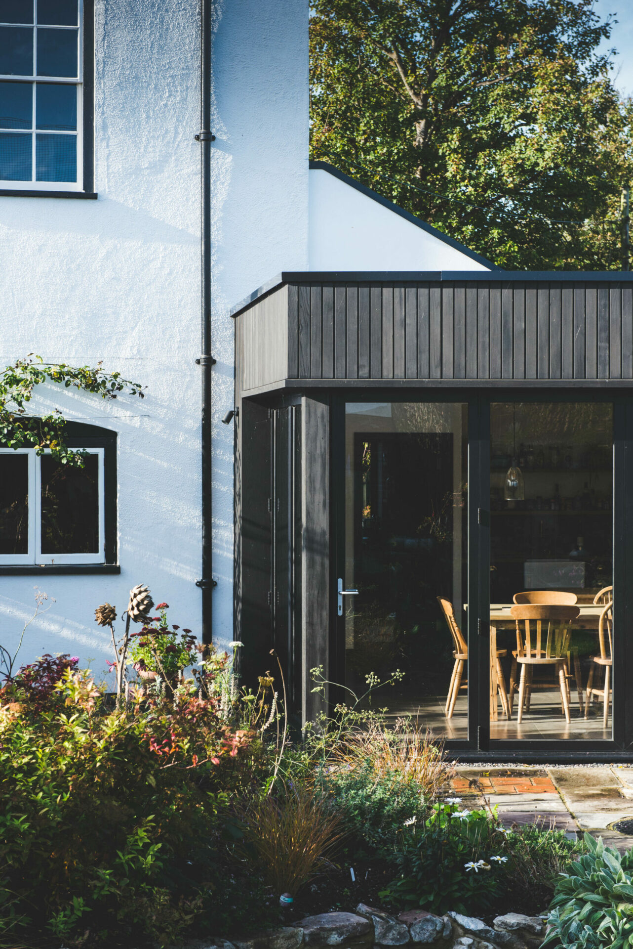 Dark timber cladding and doors