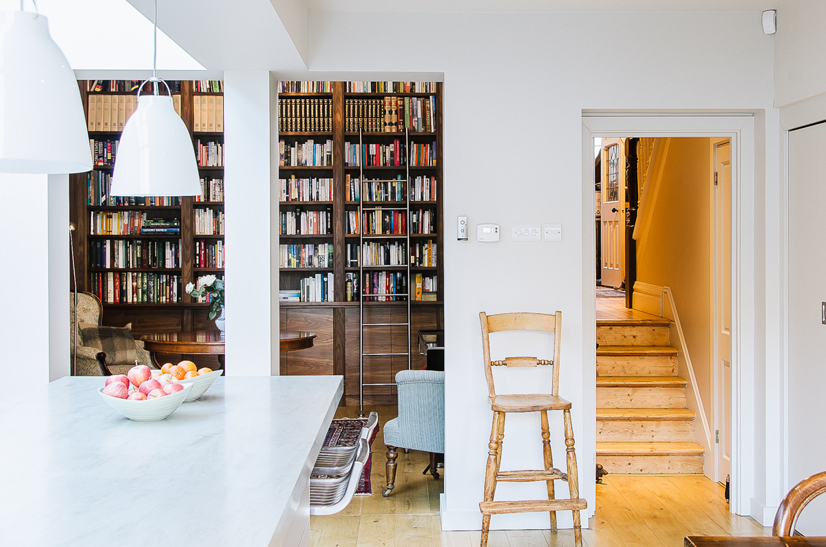 Timber lined library