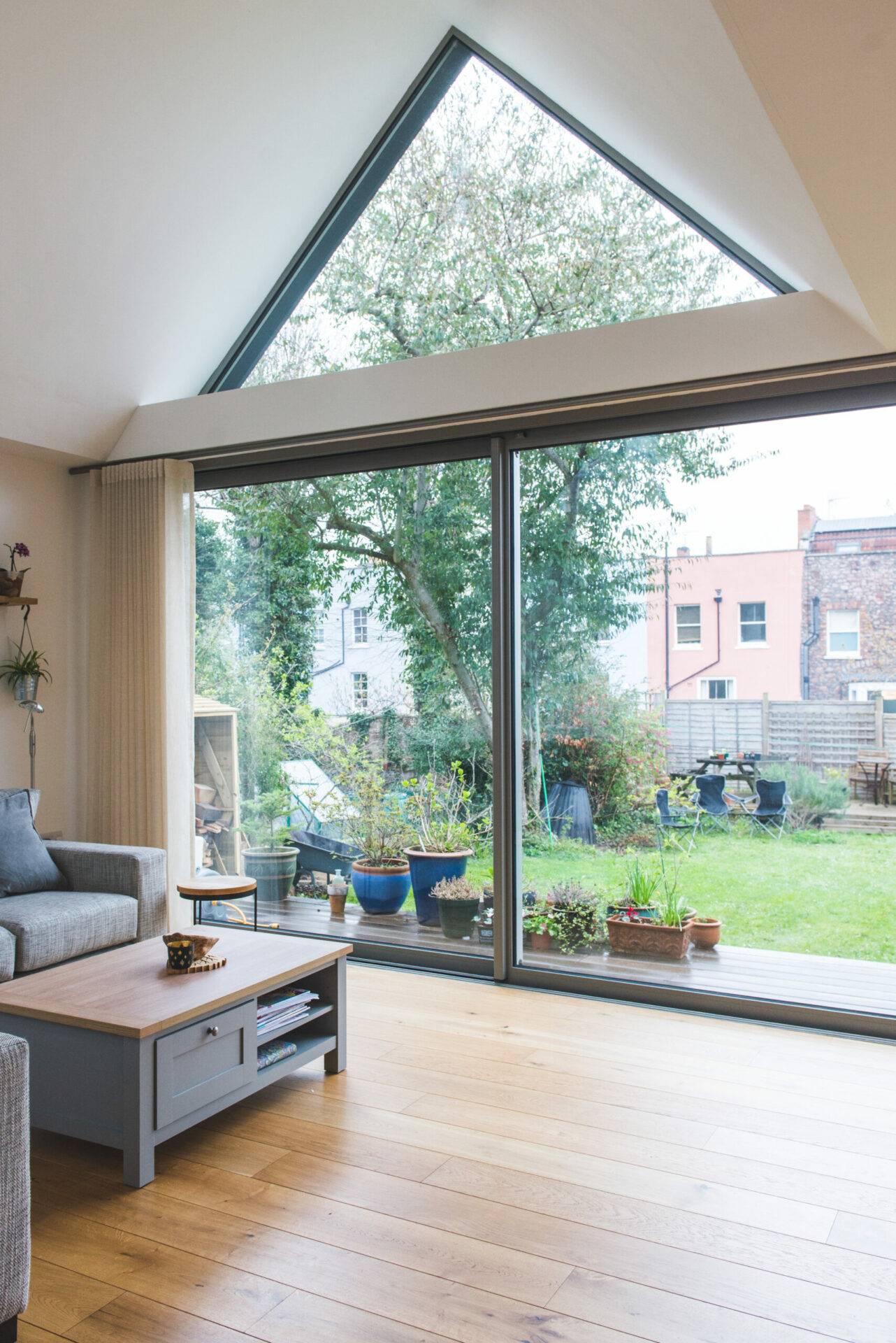 Modern glazed pitched living space