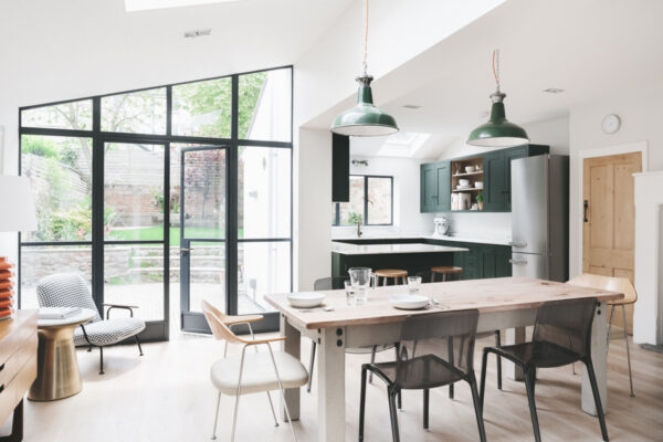 Open plan kitchen and dining room extension