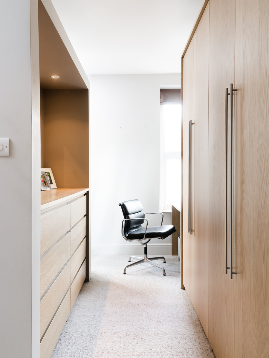 Timber dressing room area and table