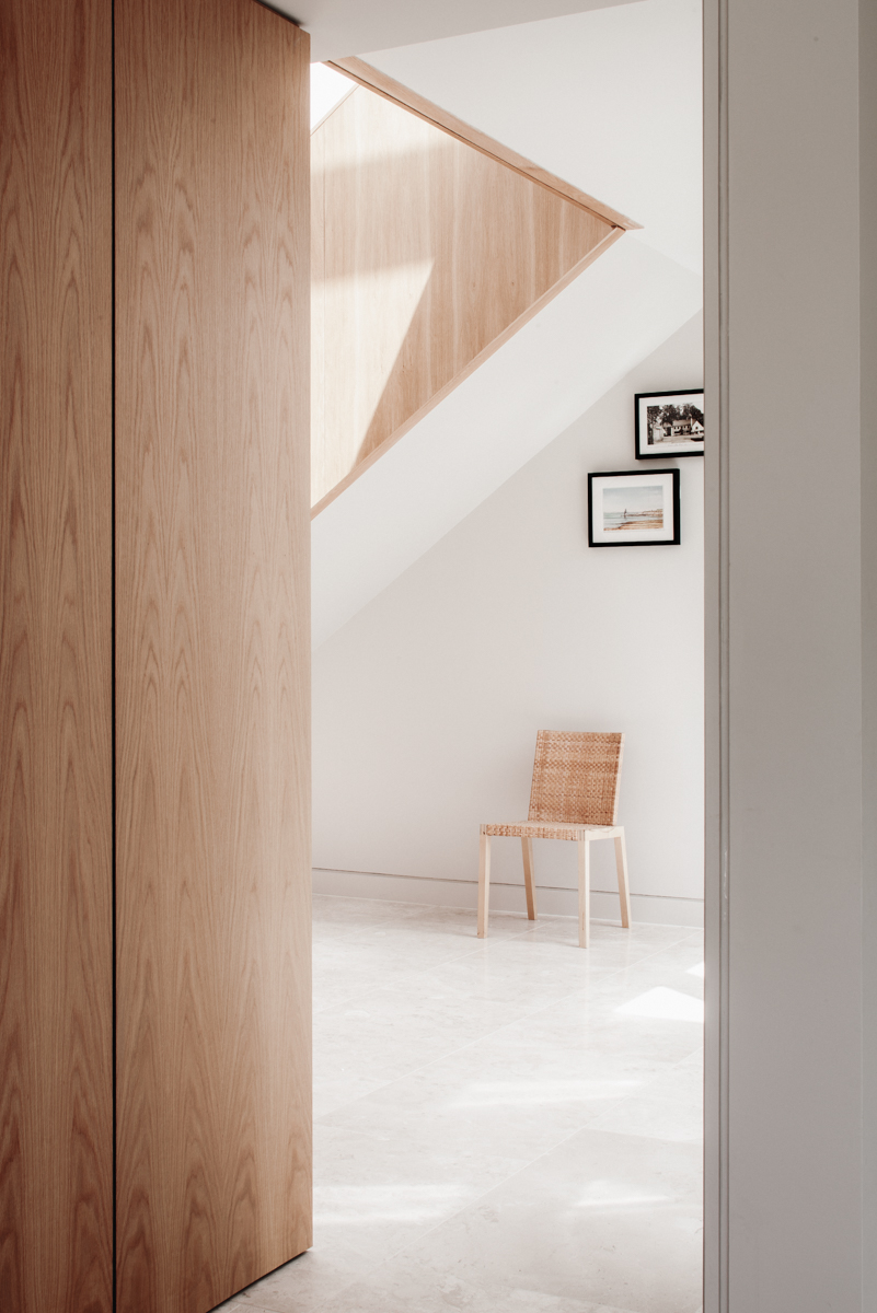 Internal timber lined hallway and stair