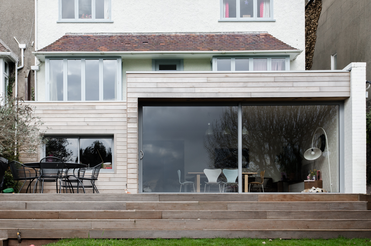 Contemporary timber extensions with timber decking
