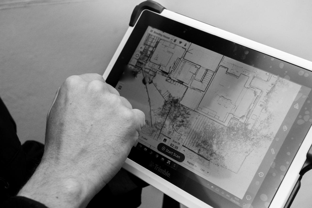 Ipad with measured survey software