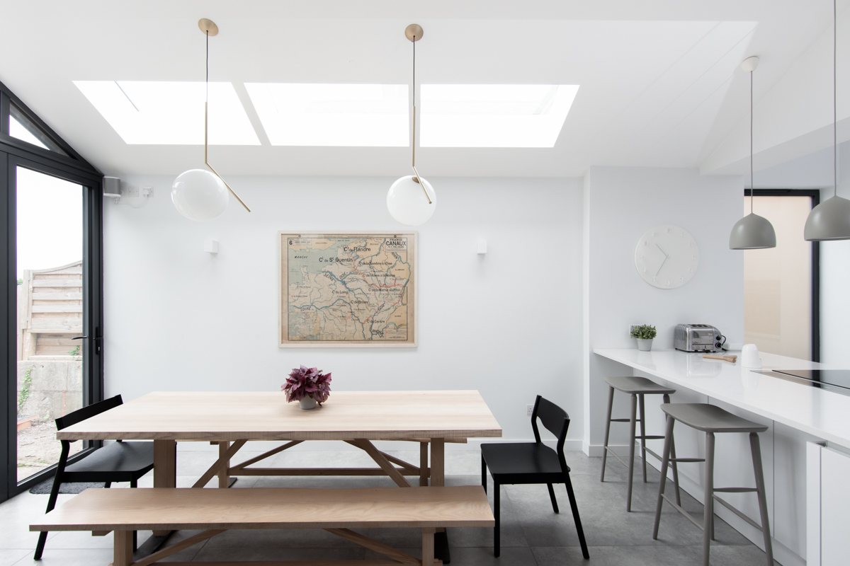 Dining room with bench seating