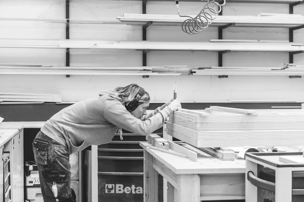 Joinery mid construction in workshop