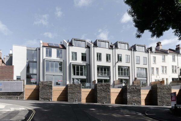 Six modern terraced houses with garages